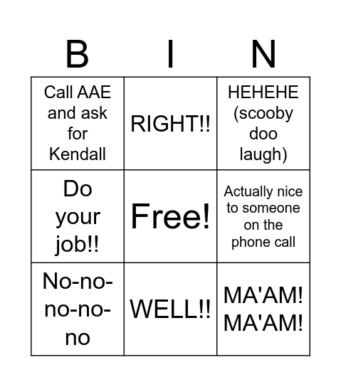 T^2 Bingo! Bingo Card