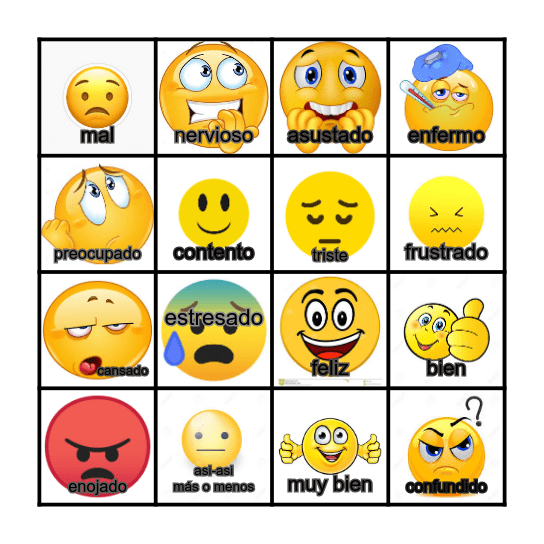 EMOCIONES Bingo Card