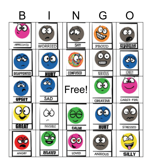 Feelings Bingo Card