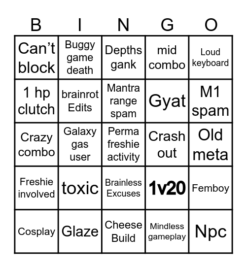 Deepwoken Bingo Card