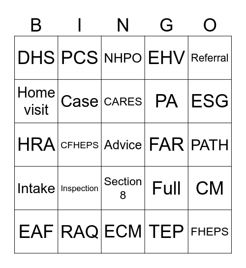 Homebase Bingo Card