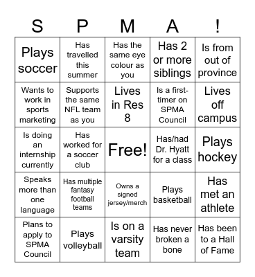 Find Someone Who... Bingo Card
