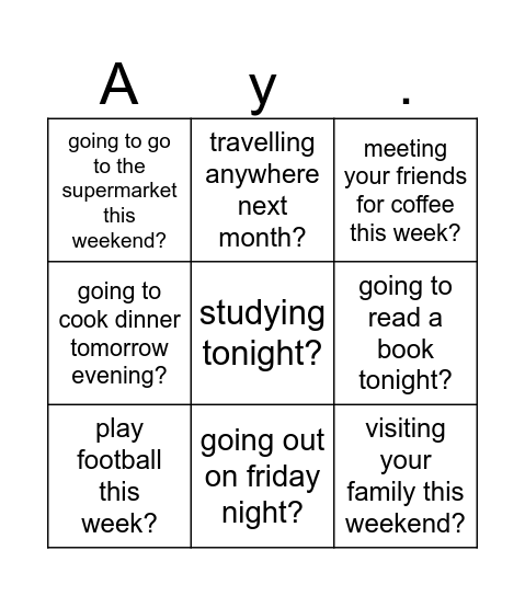 Are you.... Bingo Card