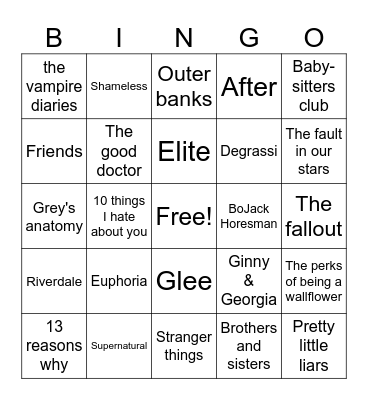 multifandom/free audio bingo. Bingo Card