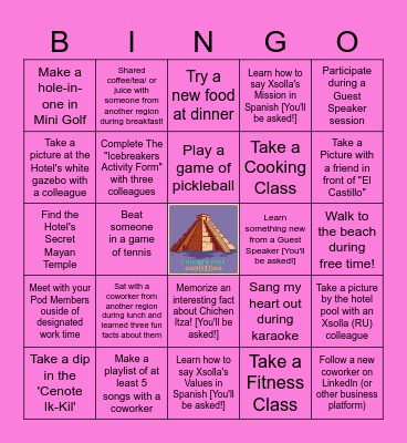 Xsolla Game Camp Bingo Card
