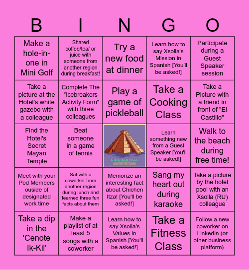 Xsolla Game Camp Bingo Card