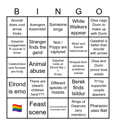 Rings of Power 2x03 Bingo Card