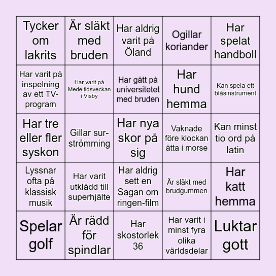 Mingelbingo Card