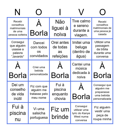 Jubileu Maroto do Joaquim Bingo Card