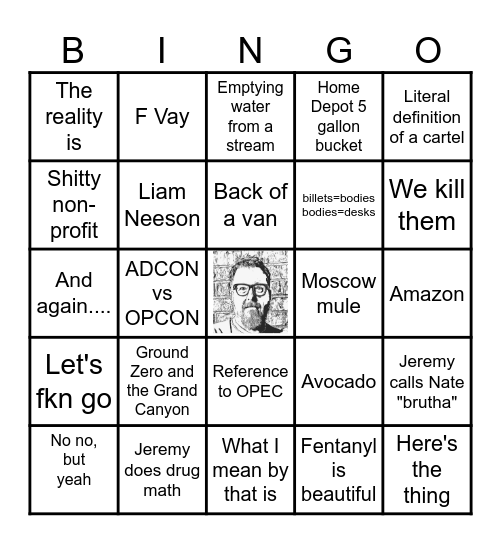 Jeremy-isms Bingo Card