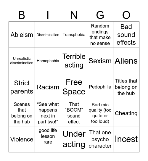 Tomorrow’s Teachings Bingo Card