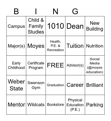 BE BRILLIANT BINGO Card