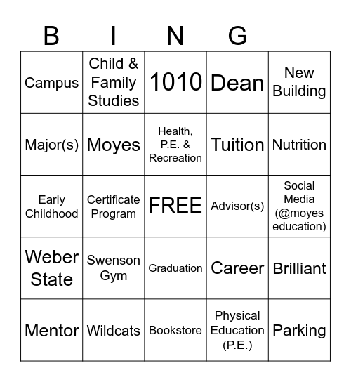 BE BRILLIANT BINGO Card