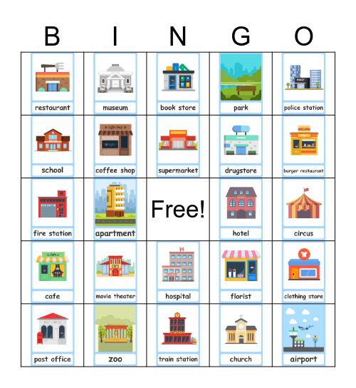 My Neighborhood Bingo Card