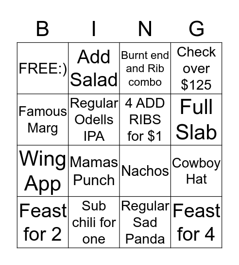 Famous AM BINGO:) Bingo Card