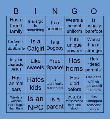 Find a friend that... Bingo Card