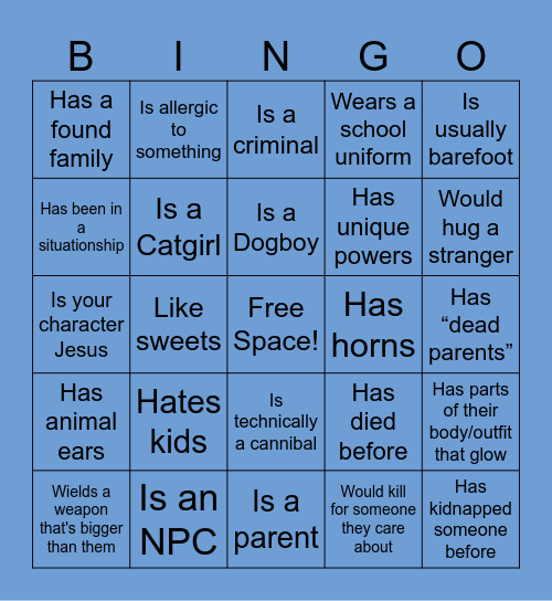 Find a friend that... Bingo Card