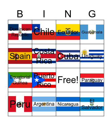 Hispanic History Month Bingo Card