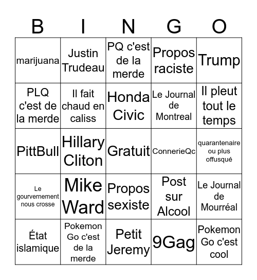 Facebook d'été Journalier Bingo Card