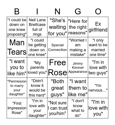 JoJo Bingo Card