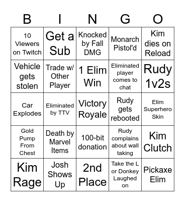 Testing Rudy's Bingo Card