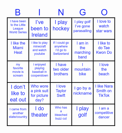 Day 3 Period 7 Bingo Card