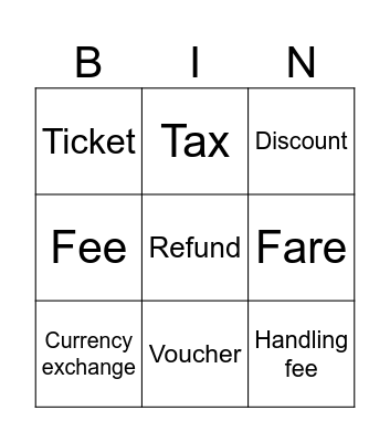 Financial Terms Bingo Card