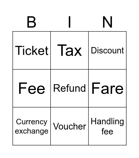 Financial Terms Bingo Card