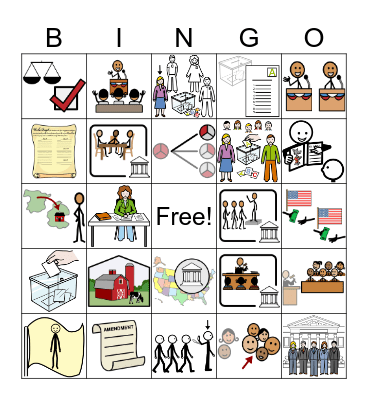 EXPLORE - Civics Vocab Bingo Card