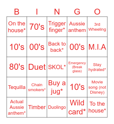 Flynngo Bingo Card
