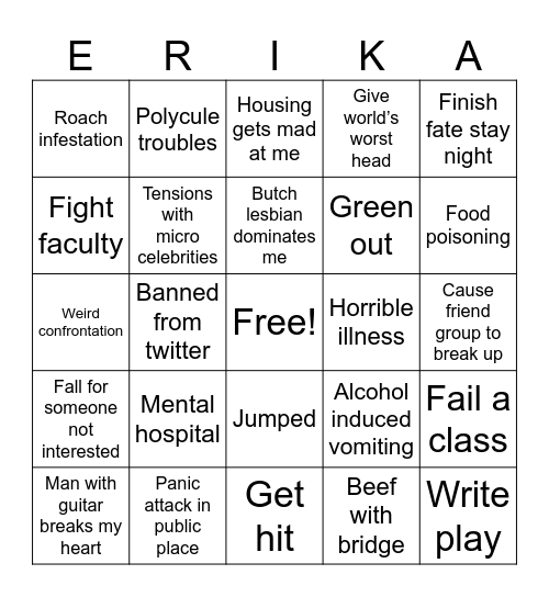 Erika’s 24/25 bingo Card