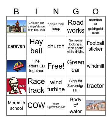 Ballarat Bingo card Bingo Card