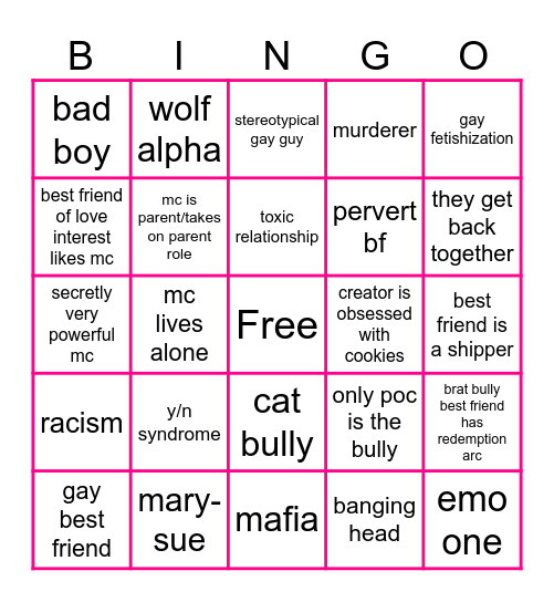 Gacha Vids Bingo Card