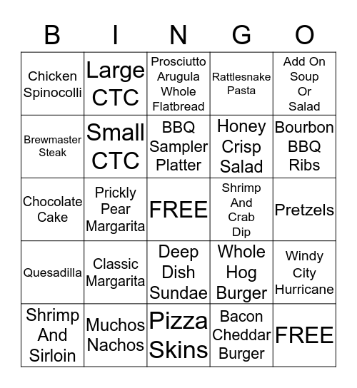 Uno Bingo Card