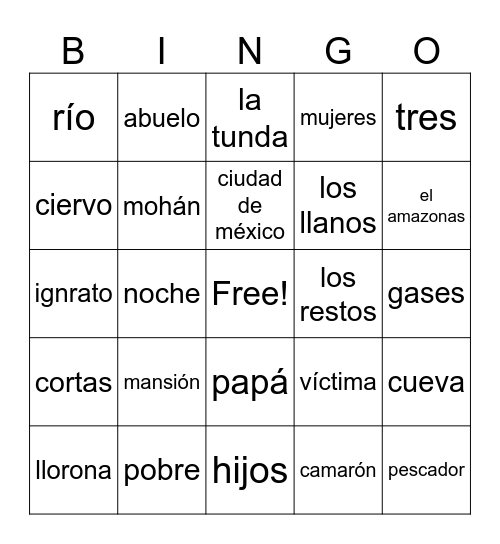 Leyenda Bingo Rápido Bingo Card