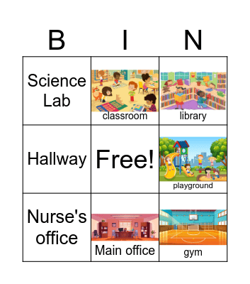 School Places Bingo Card