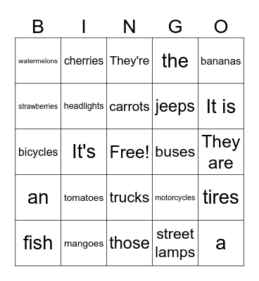 VA class Bingo Card