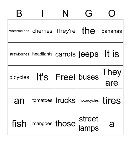 VA class Bingo Card