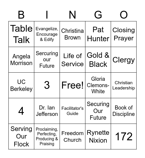 Lay Facts Bingo Card