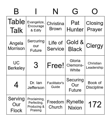 Lay Facts Bingo Card