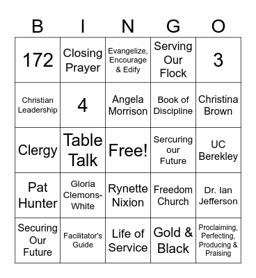 Lay Facts Bingo Card