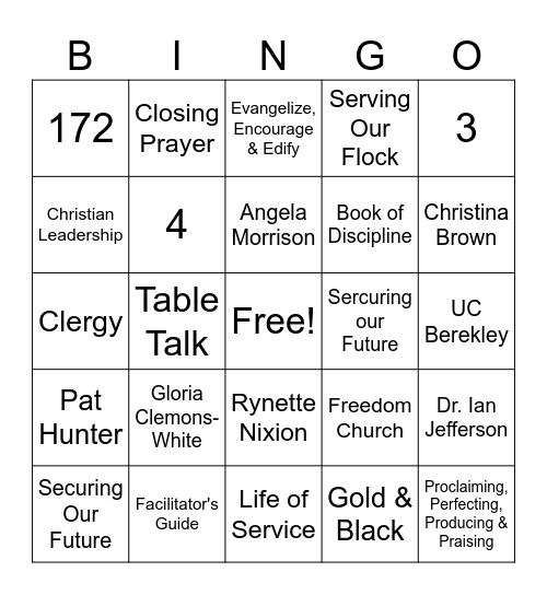 Lay Facts Bingo Card