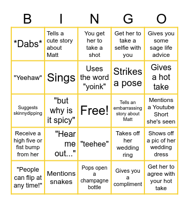 Stephanie Bingo! Bingo Card