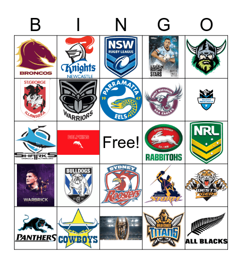 NRL BINGO! Bingo Card