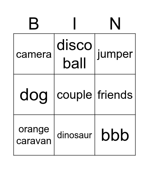 Jolly Bongo Bingo Card