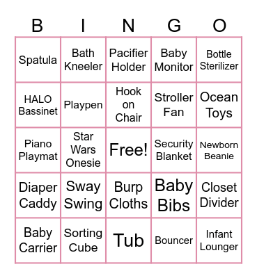 Baby Bingo Card