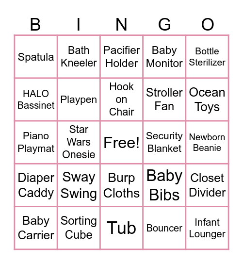 Baby Bingo Card