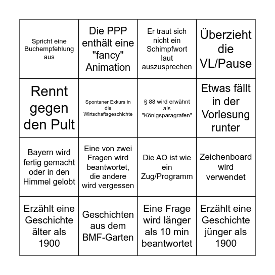 Eisgruber-Bingo Card