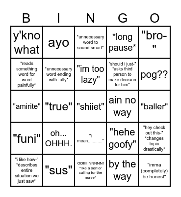 pedo bingo Card