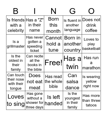 Char's Housewarming Bingo Card